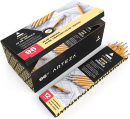 HB Pencils #2, Bulk Pack of 96 – Pre-Sharpened Wood-Cased Graphite, Hexagonal Barrel, Break-Resistant Core for School, Office & Exam Use